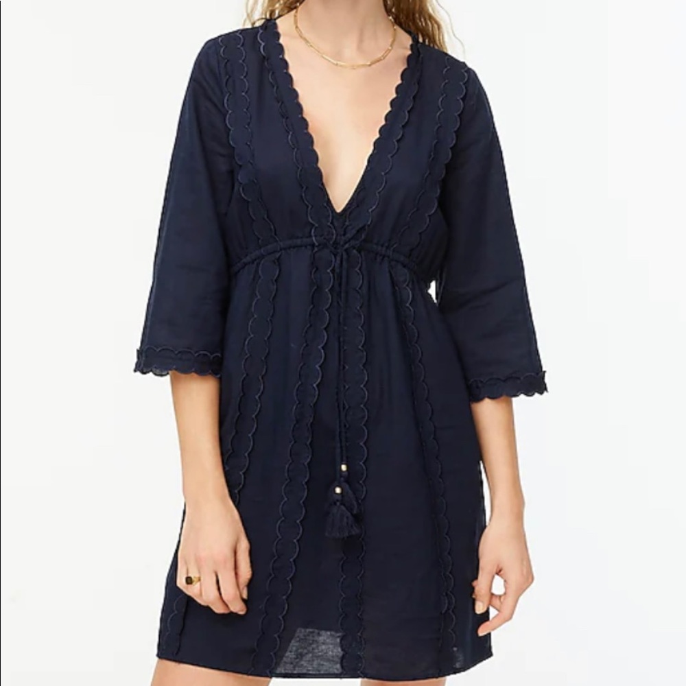 Jcrew Cotton-linen V-neck tunic swim coverup XS
